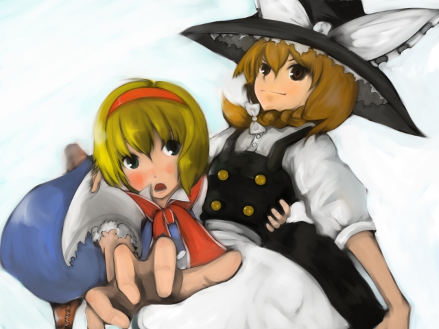 kirisame marisa and alice margatroid (touhou) drawn by inoe_(noie)