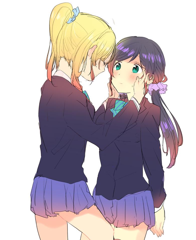 tojo nozomi and ayase eli (love live! and 1 more) drawn by mofun