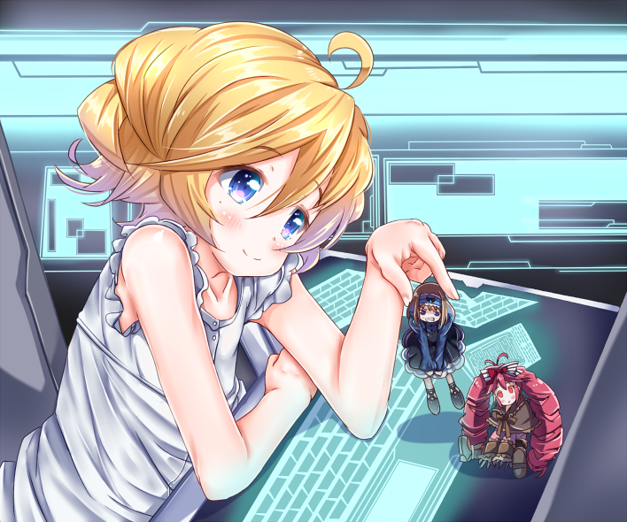 garie tuman, micha jawkan, and elfnein (senki zesshou symphogear) drawn by mad_(hazukiken)