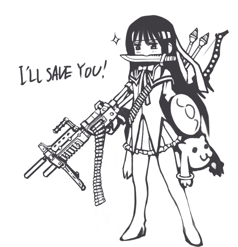 akemi homura and kyubey (mahou shoujo madoka magica and 1 more) drawn by kiarino
