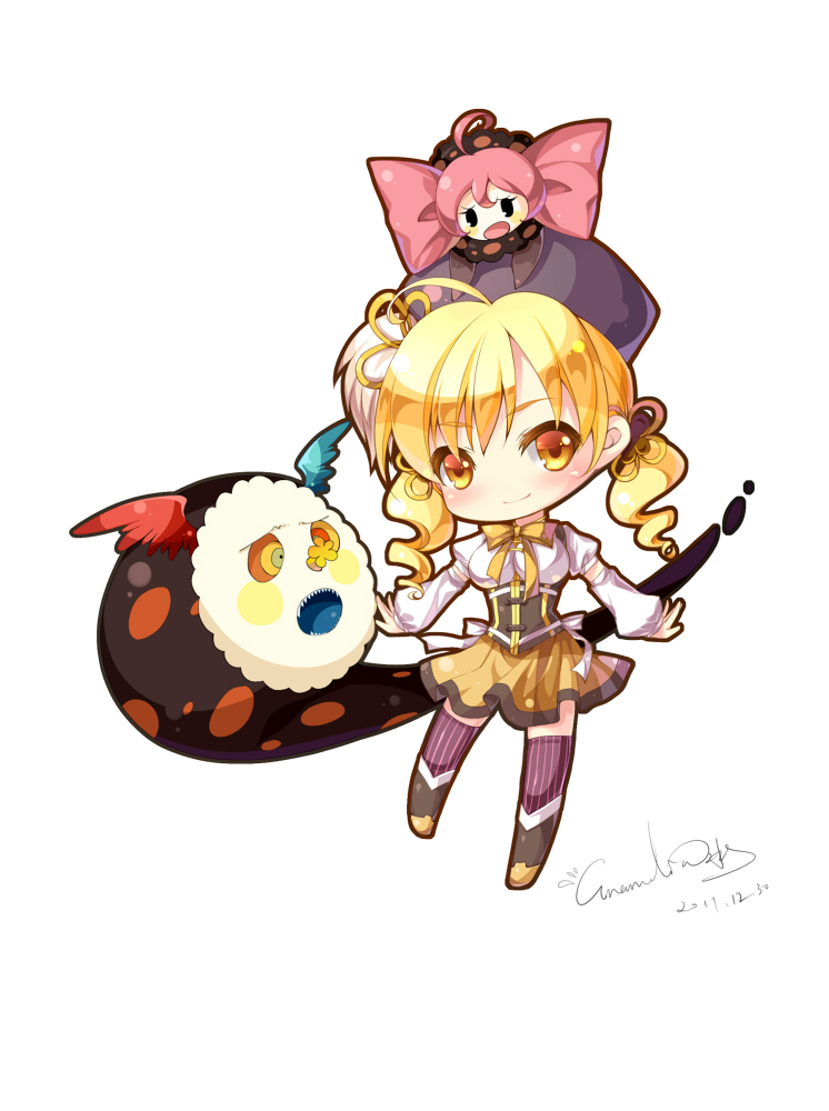 tomoe mami and charlotte (mahou shoujo madoka magica) drawn by grandia_koori