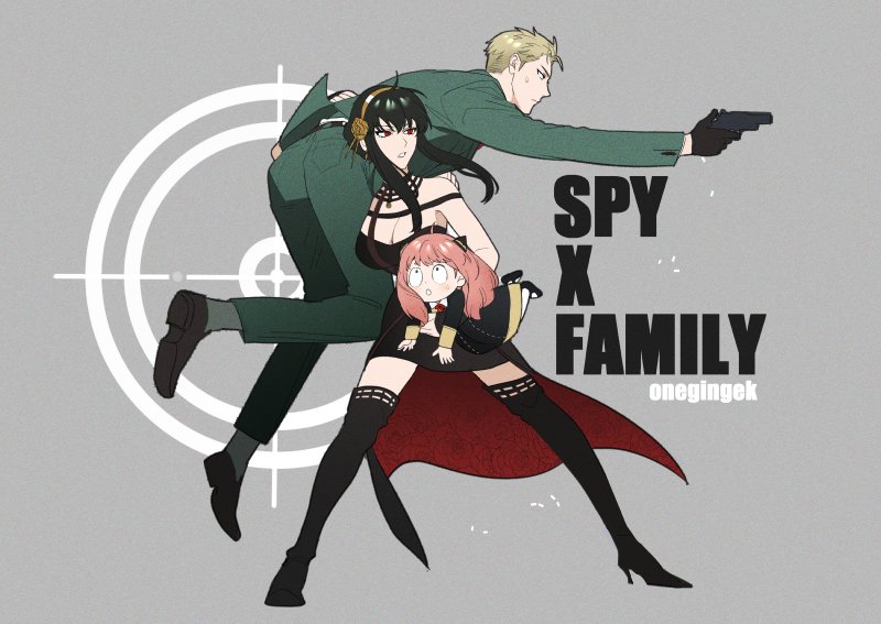 yor briar, anya, and twilight (spy x family) drawn by onegingek