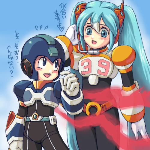 hatsune miku, x, mega man, new armor x, and nana (vocaloid and 5 more)