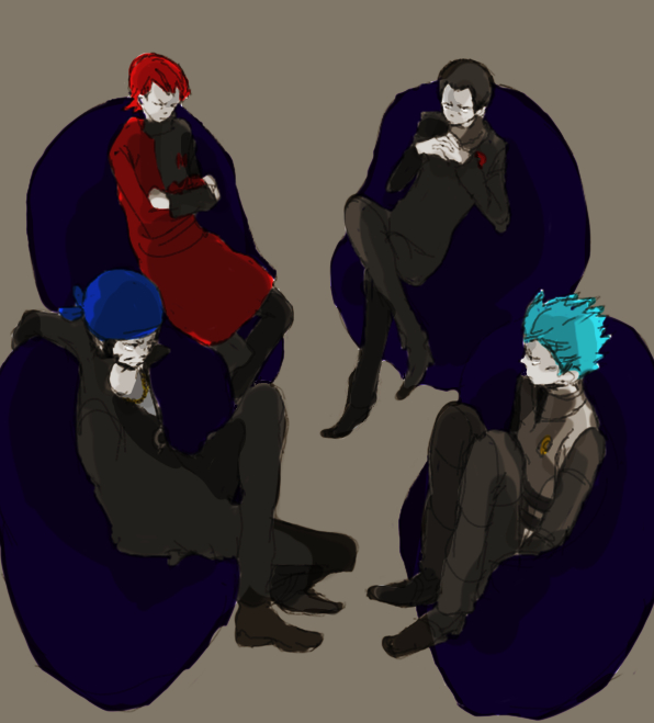 archie, giovanni, maxie, and cyrus (pokemon and 3 more) drawn by tsu_da