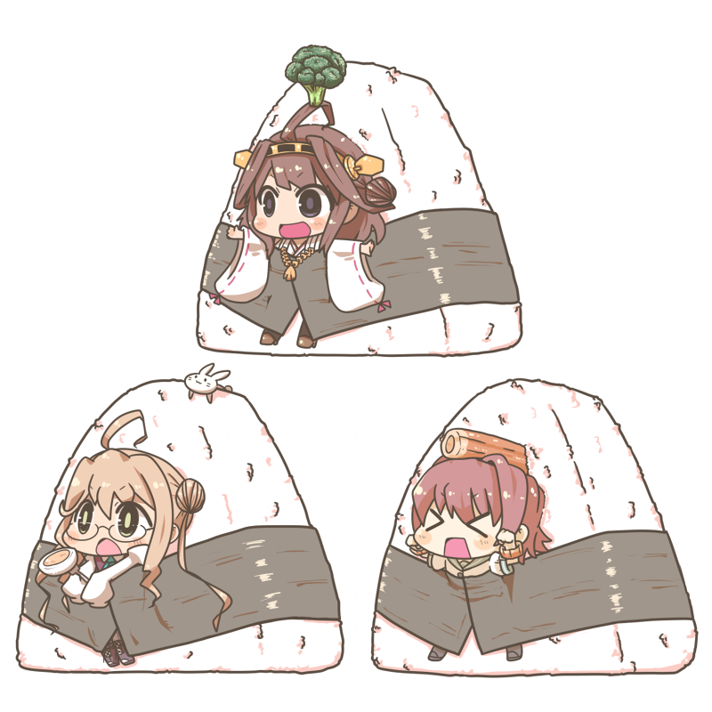 kongou, makigumo, kinu, and tabe (kantai collection) drawn by inishie