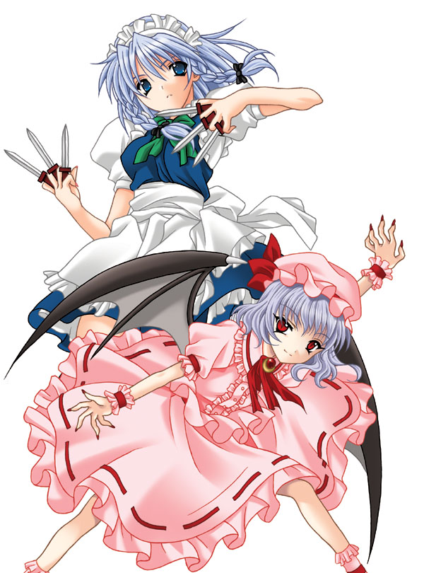 remilia scarlet and izayoi sakuya (touhou) drawn by rikky