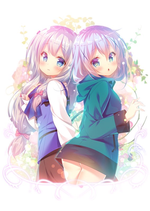 kafuu chino and izumi sagiri (gochuumon wa usagi desu ka? and 1 more) drawn by mitsumomo_mamu