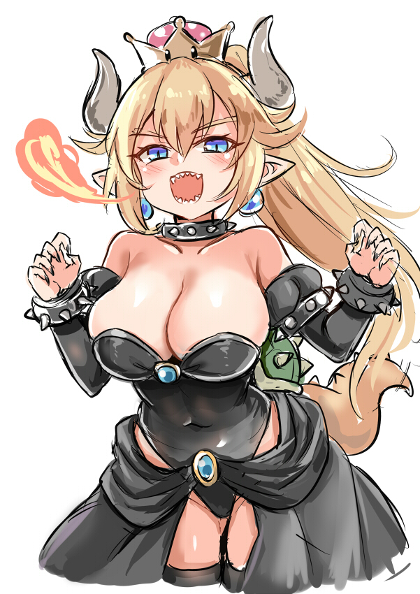bowsette (mario and 1 more) drawn by unname