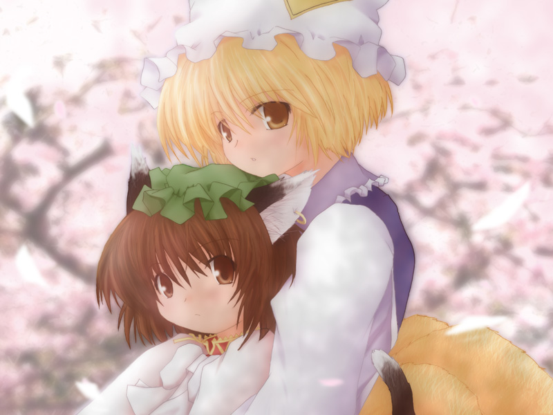 yakumo ran and chen (touhou) drawn by makkuroh_(yoh-ku)