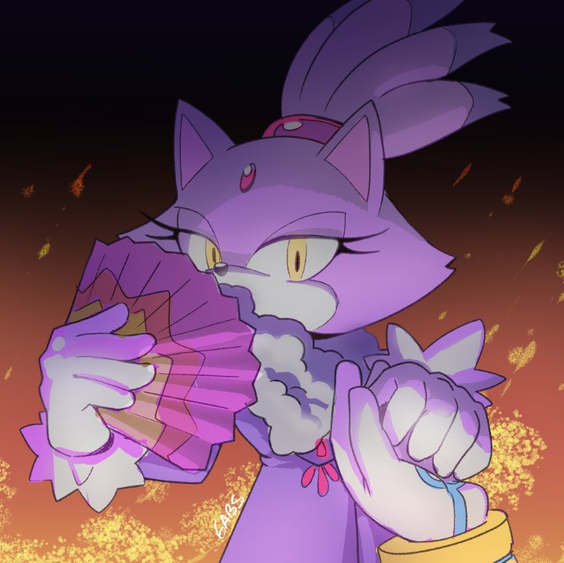 blaze the cat and silver the hedgehog (sonic) drawn by gabs_sam