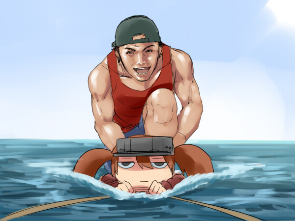 ryuujou and yamaguchi tatsuya (kantai collection and 2 more) drawn by ishii_hisao