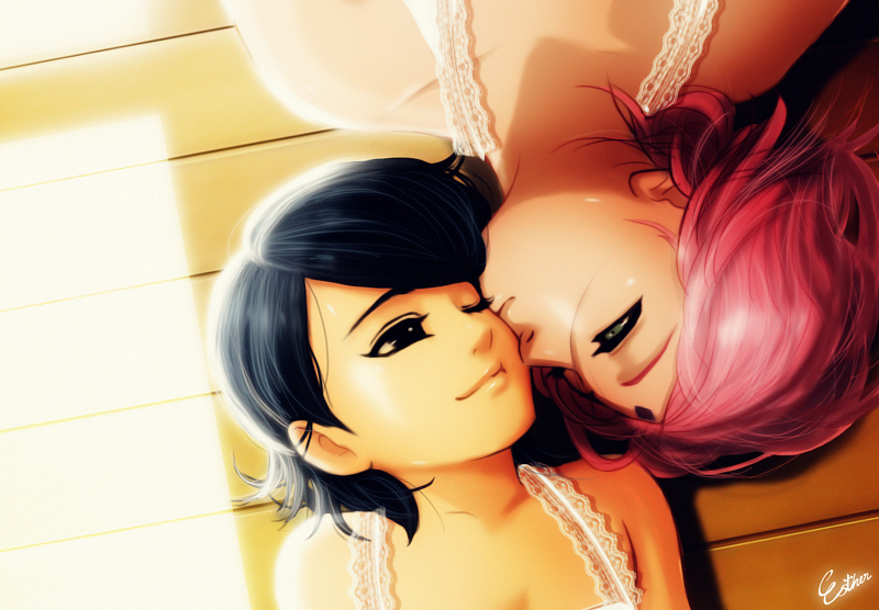haruno sakura and uchiha sarada (naruto) drawn by esther_shen