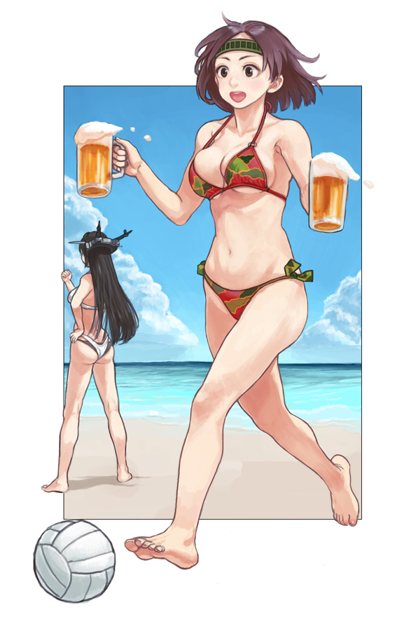 nagato and chiyoda (kantai collection) drawn by gufu_(guffuumu)