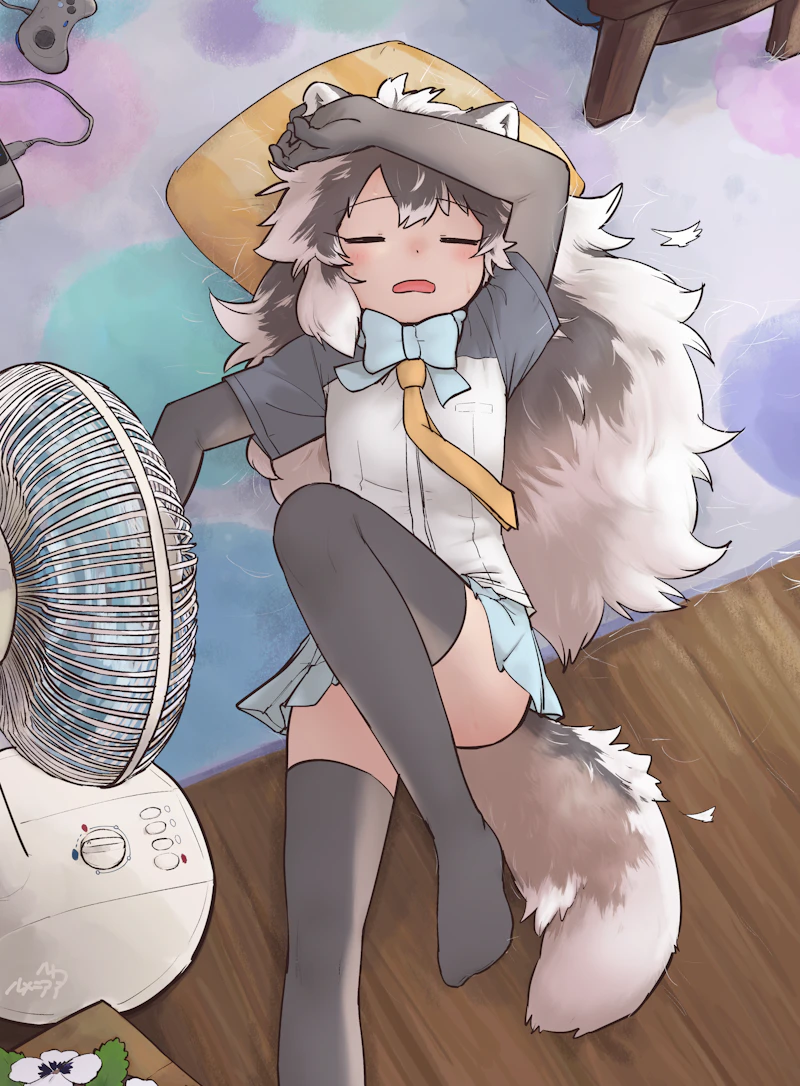 arctic fox (kemono friends) drawn by rumenia_(ao2is)