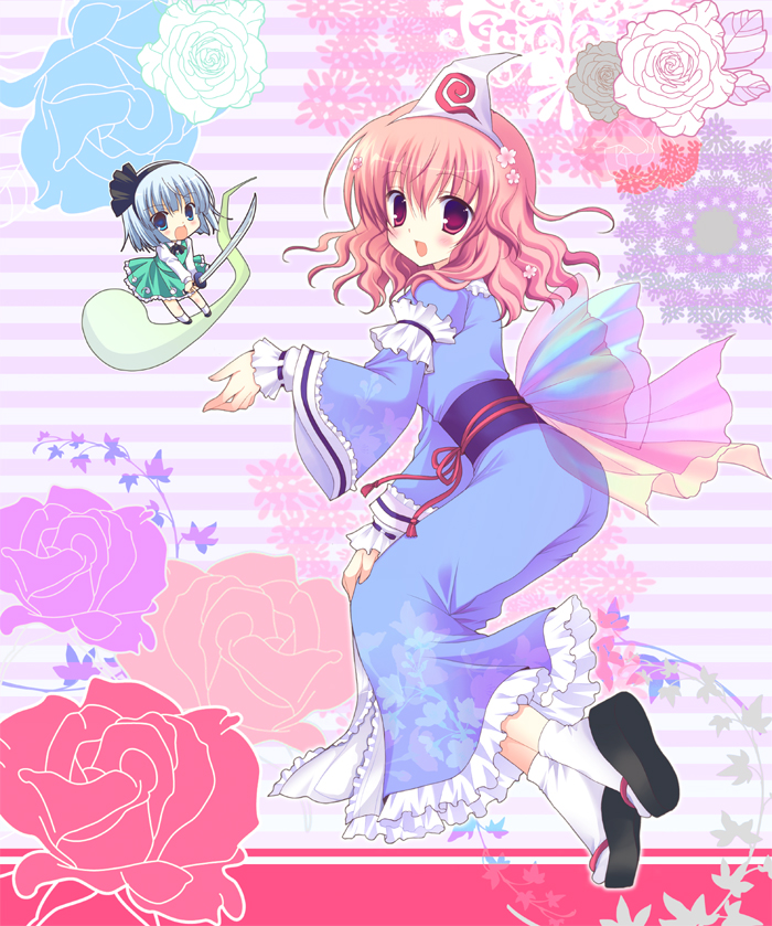 konpaku youmu and saigyouji yuyuko (touhou) drawn by shirogane_hina