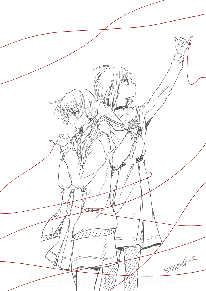 murano sayaka and yugiri tsuzuri (love live! and 1 more) drawn by suito