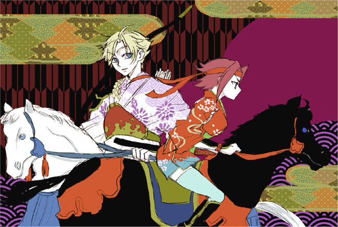 kouzuki kallen and gino weinberg (code geass) drawn by inuneko_(dcwn)