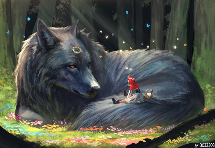 little red riding hood (original and 1 more) drawn by monokubo