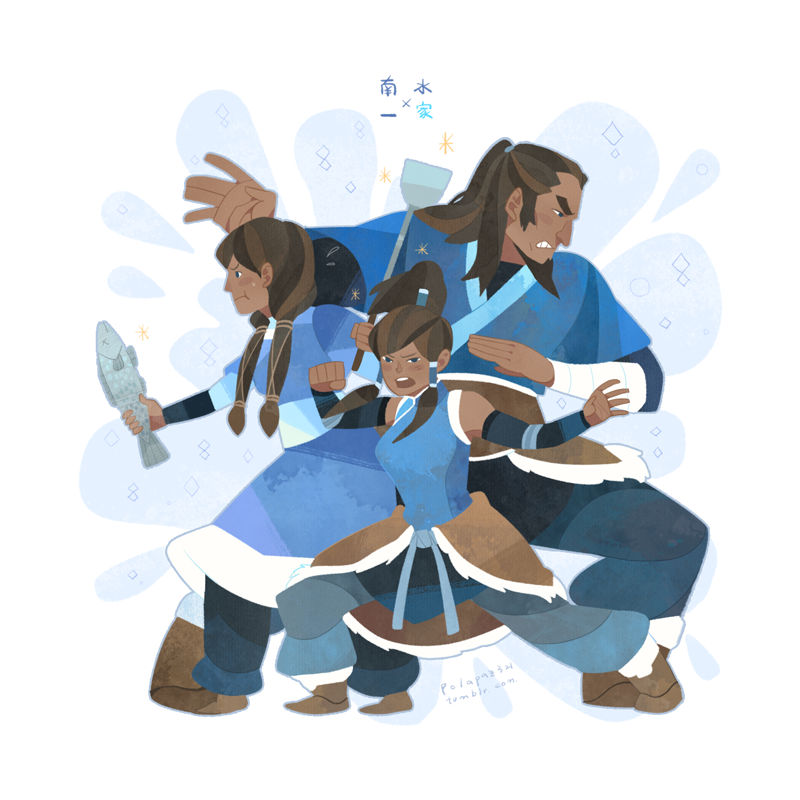 korra, tonraq, and senna (avatar legends and 1 more) drawn by isist