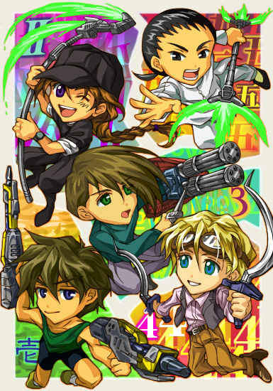 heero yuy, duo maxwell, chang wufei, trowa barton, and quatre raberba winner (gundam and 1 more) drawn by ve-le-ta