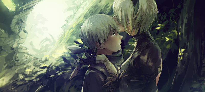 2b and 9s (nier and 1 more) drawn by en_(enxxx)
