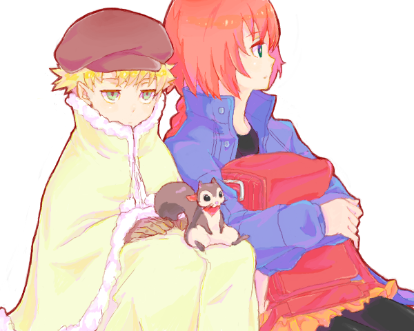 suou pavlichenko, july, and petya (darker than black) drawn by shiho_(pixiv)