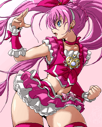 houjou hibiki and cure melody (precure and 1 more) drawn by isu