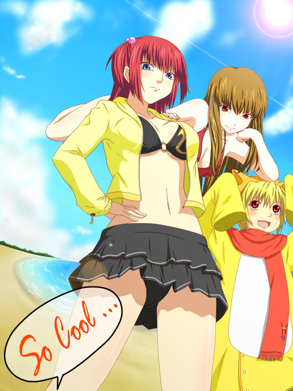 ushiromiya ange, sakutarou, and mammon (umineko no naku koro ni) drawn by toki_(tokihakashi)