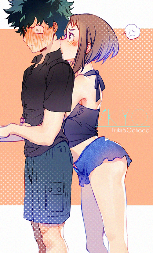 midoriya izuku and uraraka ochaco (boku no hero academia) drawn by kistina