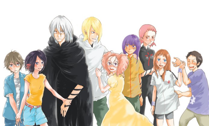 kaminogi haruka, karasu, atori, mukai miho, tobi, and 4 more (noein) drawn by nobicco