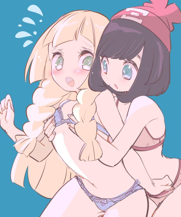 lillie and selene (pokemon and 1 more) drawn by chorimokki