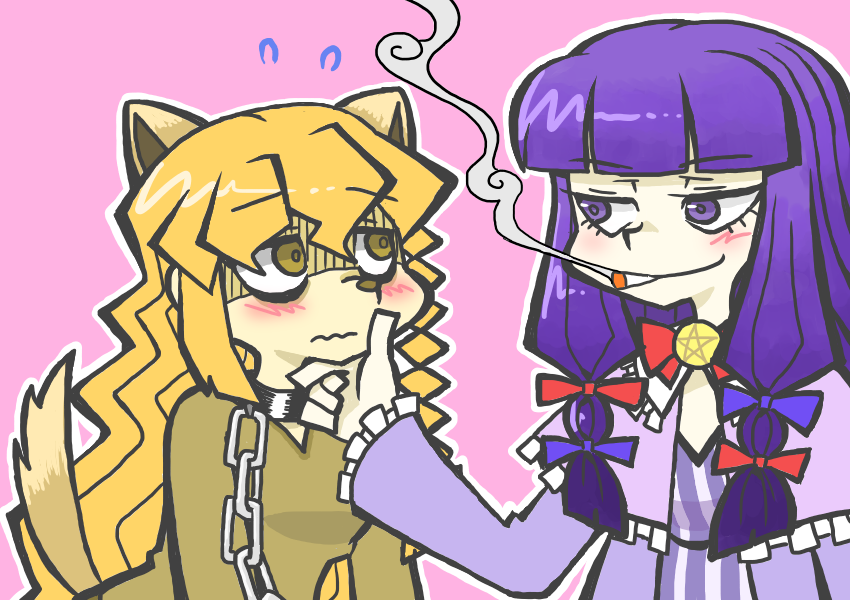 kirisame marisa, patchouli knowledge, mars, and taisa (touhou and 1 more) drawn by bseibutsu