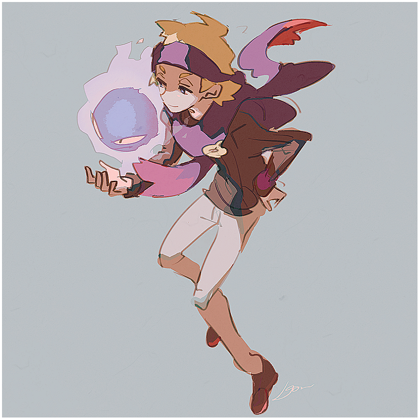 gastly and morty (pokemon and 1 more) drawn by domu_(hamadura)