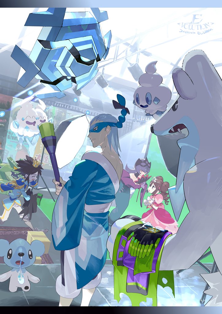 rosa, sabrina, nate, vanillite, cubchoo, and 5 more (pokemon and 1 more) drawn by e_volution