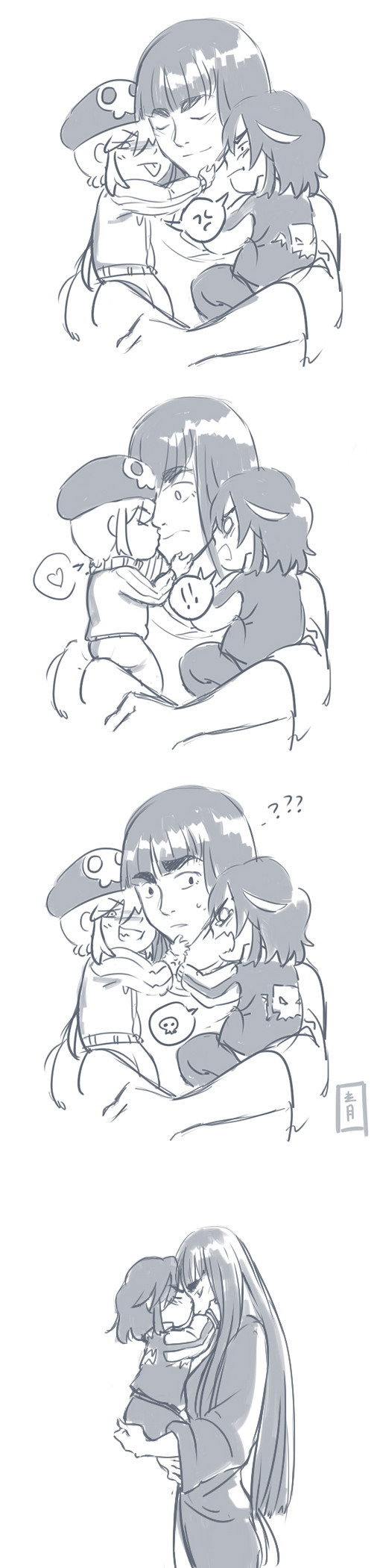 matoi ryuuko, kiryuuin satsuki, and jakuzure nonon (kill la kill) drawn by aoi-tama