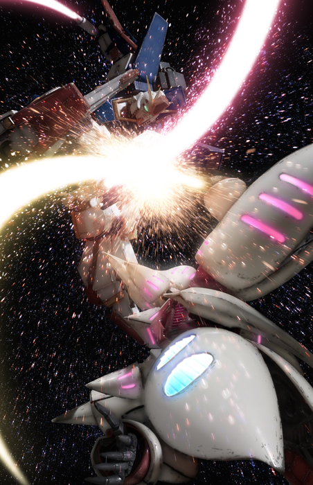 qubeley and zz gundam (gundam and 1 more) drawn by robographer