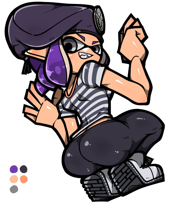 inkling player character and inkling girl (splatoon) drawn by name_omoitukan2