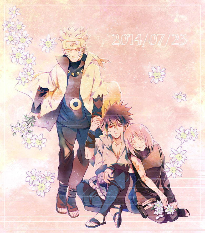 haruno sakura, uzumaki naruto, and uchiha sasuke (naruto and 1 more) drawn by kunimori_yuuka
