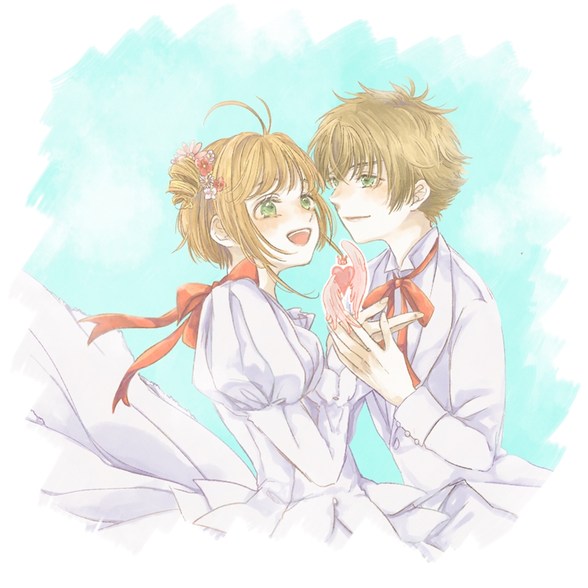 kinomoto sakura and li syaoran (cardcaptor sakura) drawn by mymtx