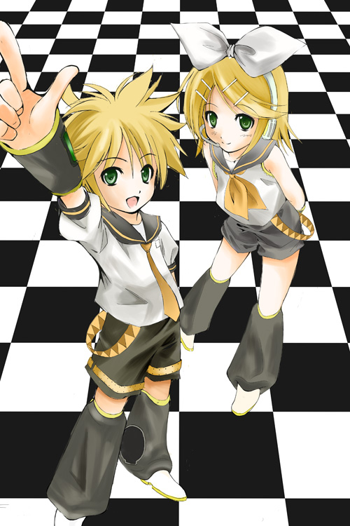 kagamine rin and kagamine len (vocaloid) drawn by kurosarena