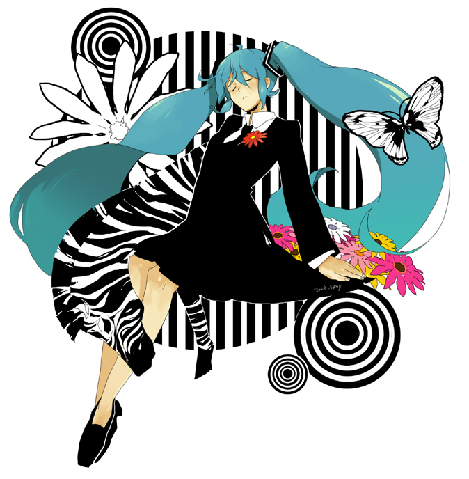 hatsune miku (vocaloid and 1 more) drawn by luo_zi