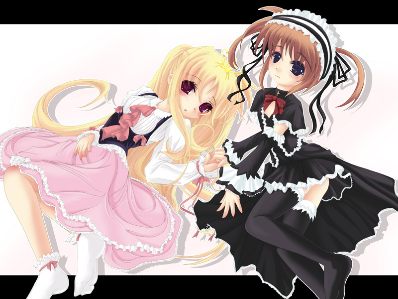 fate testarossa and takamachi nanoha (lyrical nanoha and 1 more) drawn by frapowa