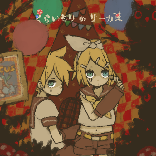 kagamine rin and kagamine len (vocaloid and 1 more) drawn by yukke