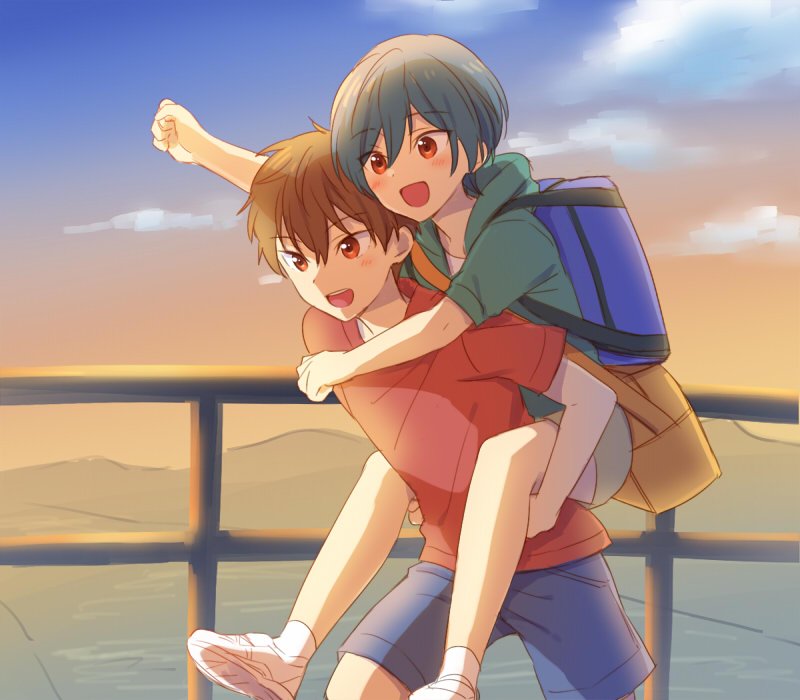 kirishima ikuya and kirishima natsuya (high speed!) drawn by mo_(nmnme)