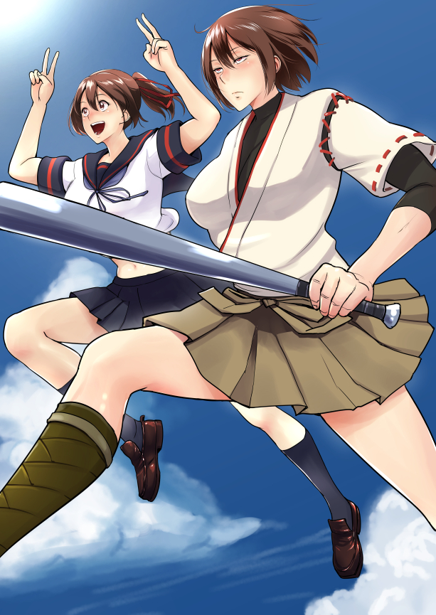 fubuki, hyuuga, ise, and fubuki kai ni (kantai collection) drawn by bifidus