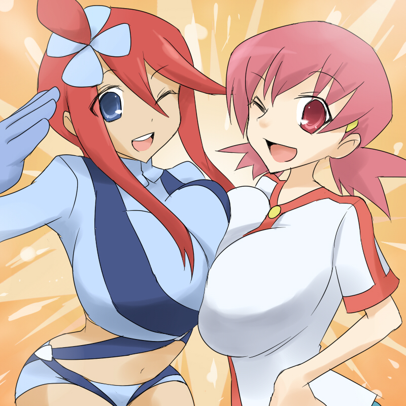 skyla and whitney (pokemon and 2 more) drawn by oro_(zetsubou_girl)