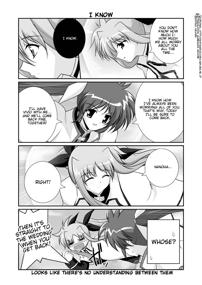 fate testarossa and takamachi nanoha (lyrical nanoha and 1 more) drawn by mikage_takashi