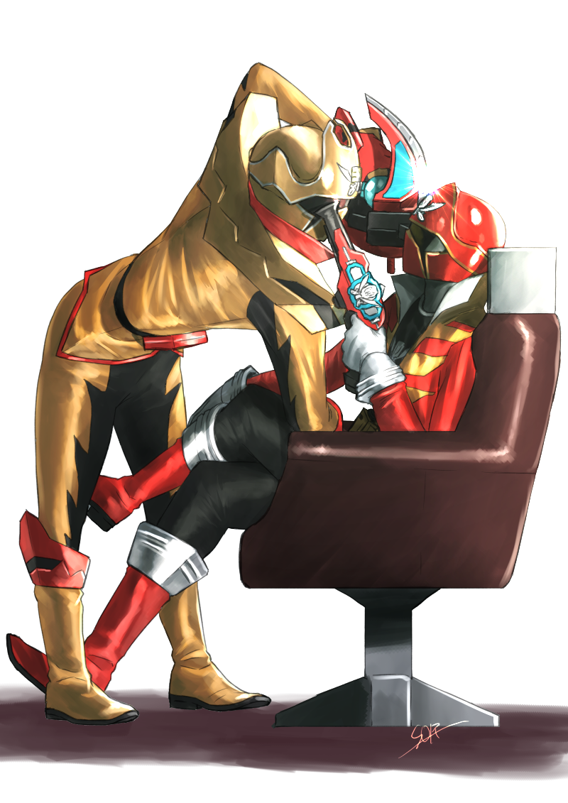gokai red and twokaizer (super sentai and 2 more) drawn by sora_megumu