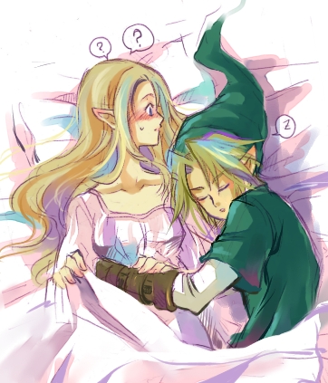 link and princess zelda (the legend of zelda and 1 more) drawn by mutsuki_kaya