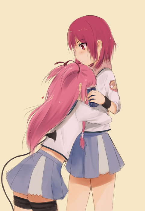 yui and iwasawa masami (angel beats!) drawn by jing_hu